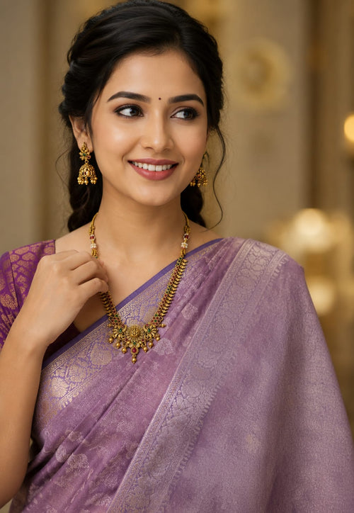 Traditional Temple Jewellery Necklace Set for Women | Antique Gold-Plated Choker with Jhumka Earrings | Bridal & Festive Jewellery