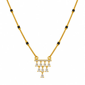 Modern American Diamond (CZ) Gold-Plated Mangalsutra.