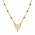 Modern American Diamond (CZ) Gold-Plated Mangalsutra.