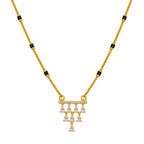 Modern American Diamond (CZ) Gold-Plated Mangalsutra.