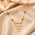 Modern American Diamond (CZ) Gold-Plated Mangalsutra.