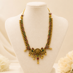 Traditional Temple Jewellery Necklace Set for Women | Antique Gold-Plated Choker with Jhumka Earrings | Bridal & Festive Jewellery